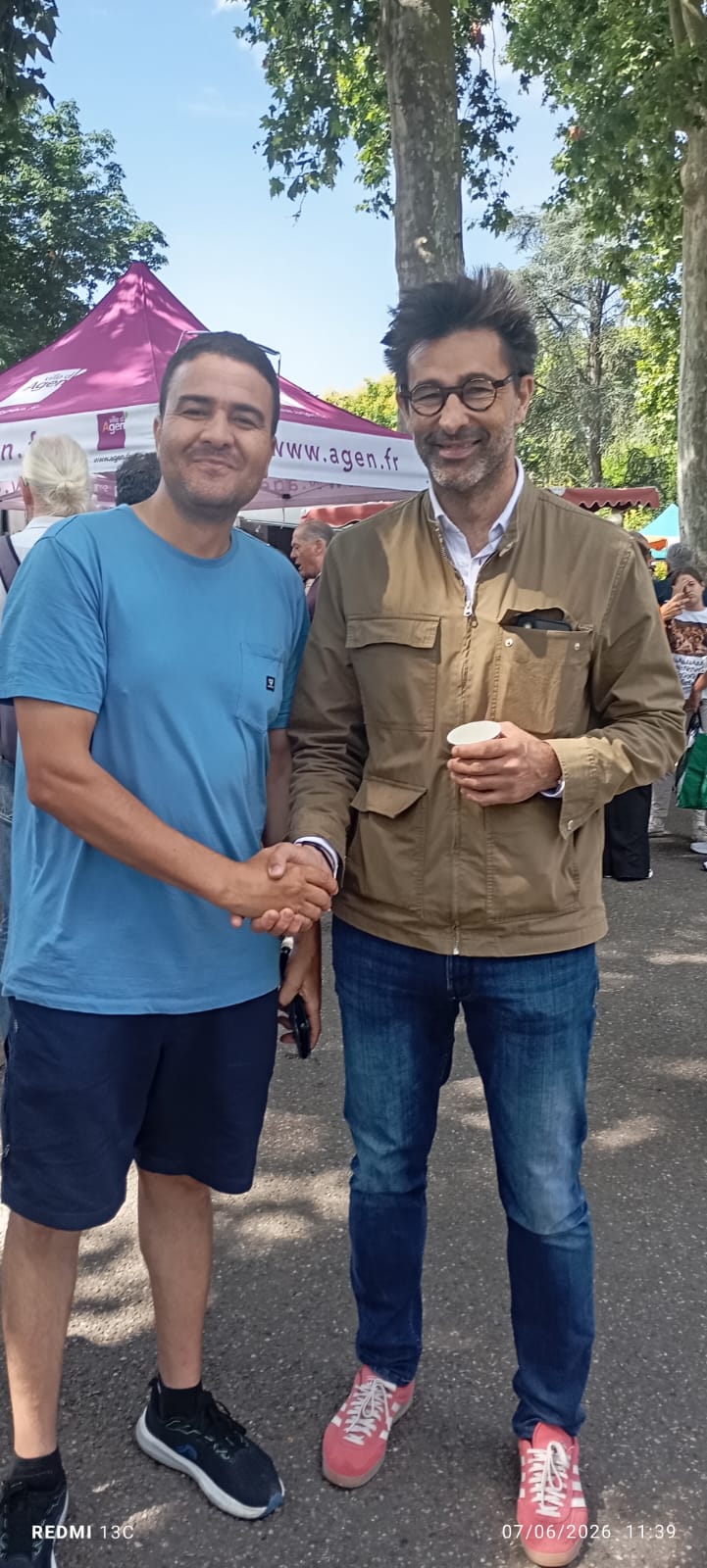 le maire d’Agen renforce sa politique de proximité au marché du Pin et confirme son engagement pour la revitalisation du quartier ainsi que l’étude d’un jumelage avec une ville marocainel