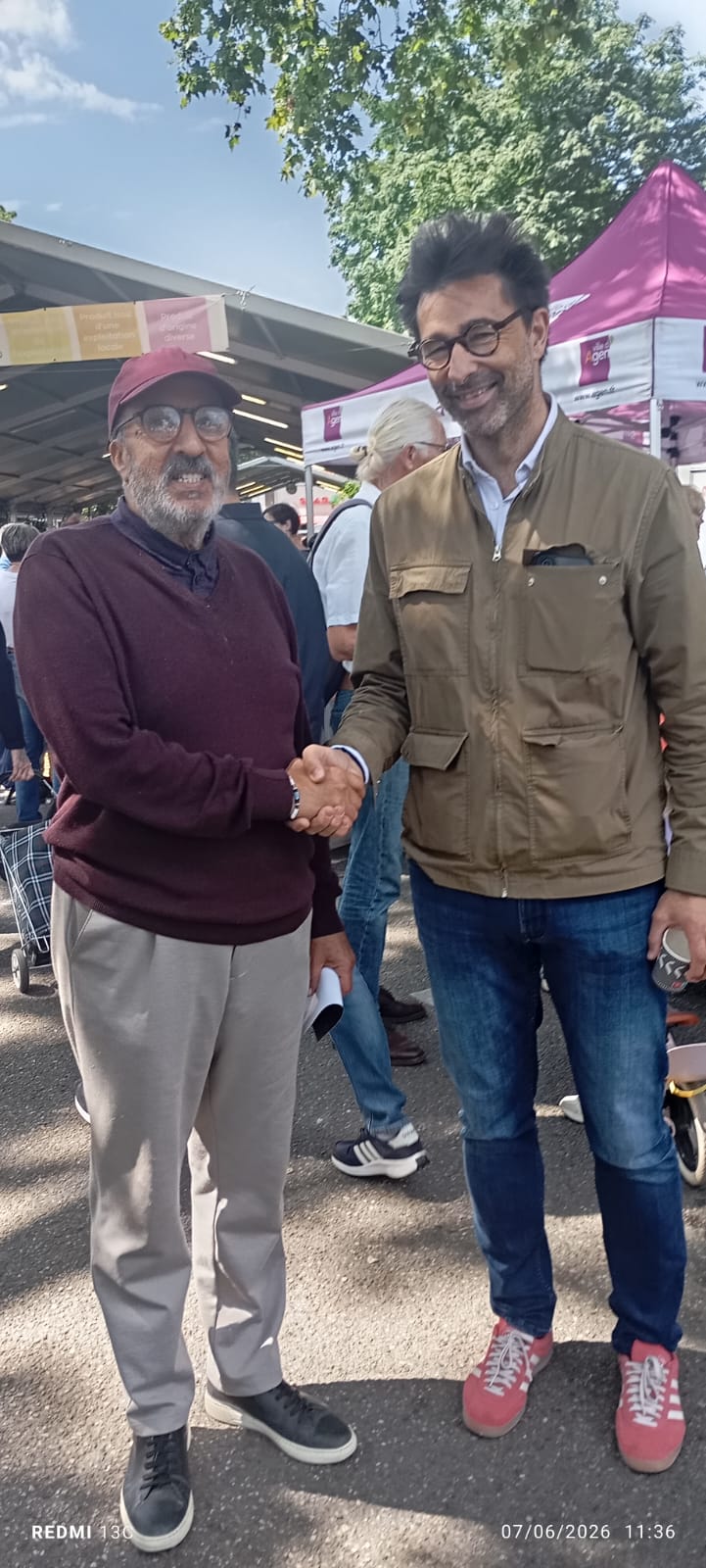 le maire d’Agen renforce sa politique de proximité au marché du Pin et confirme son engagement pour la revitalisation du quartier ainsi que l’étude d’un jumelage avec une ville marocainel