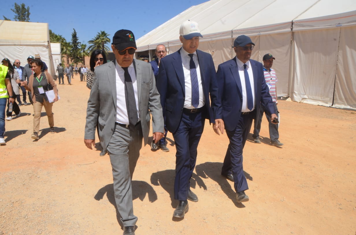 وزير الفلاحة ومسؤولين يتفقدون أشغال المعرض الدولي للفلاحة بمكناس