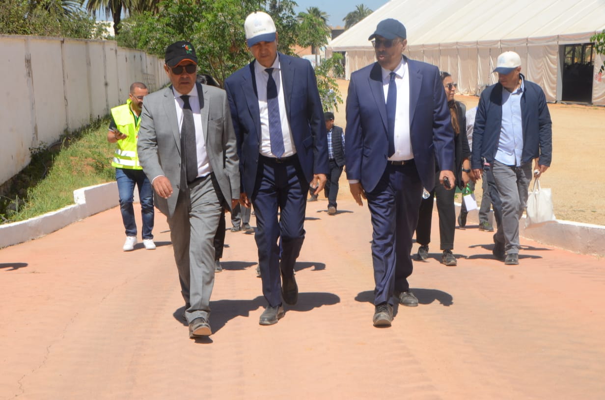 وزير الفلاحة ومسؤولين يتفقدون أشغال المعرض الدولي للفلاحة بمكناس