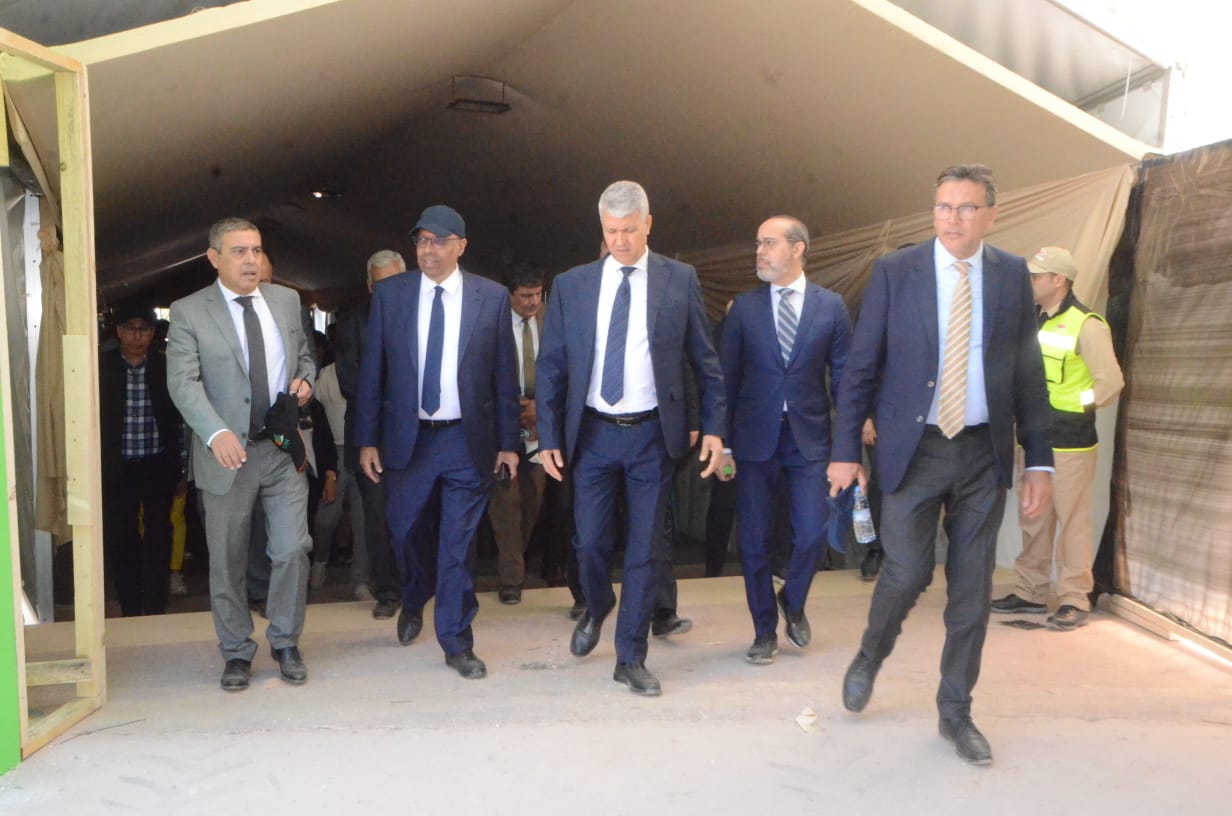 وزير الفلاحة ومسؤولين يتفقدون أشغال المعرض الدولي للفلاحة بمكناس