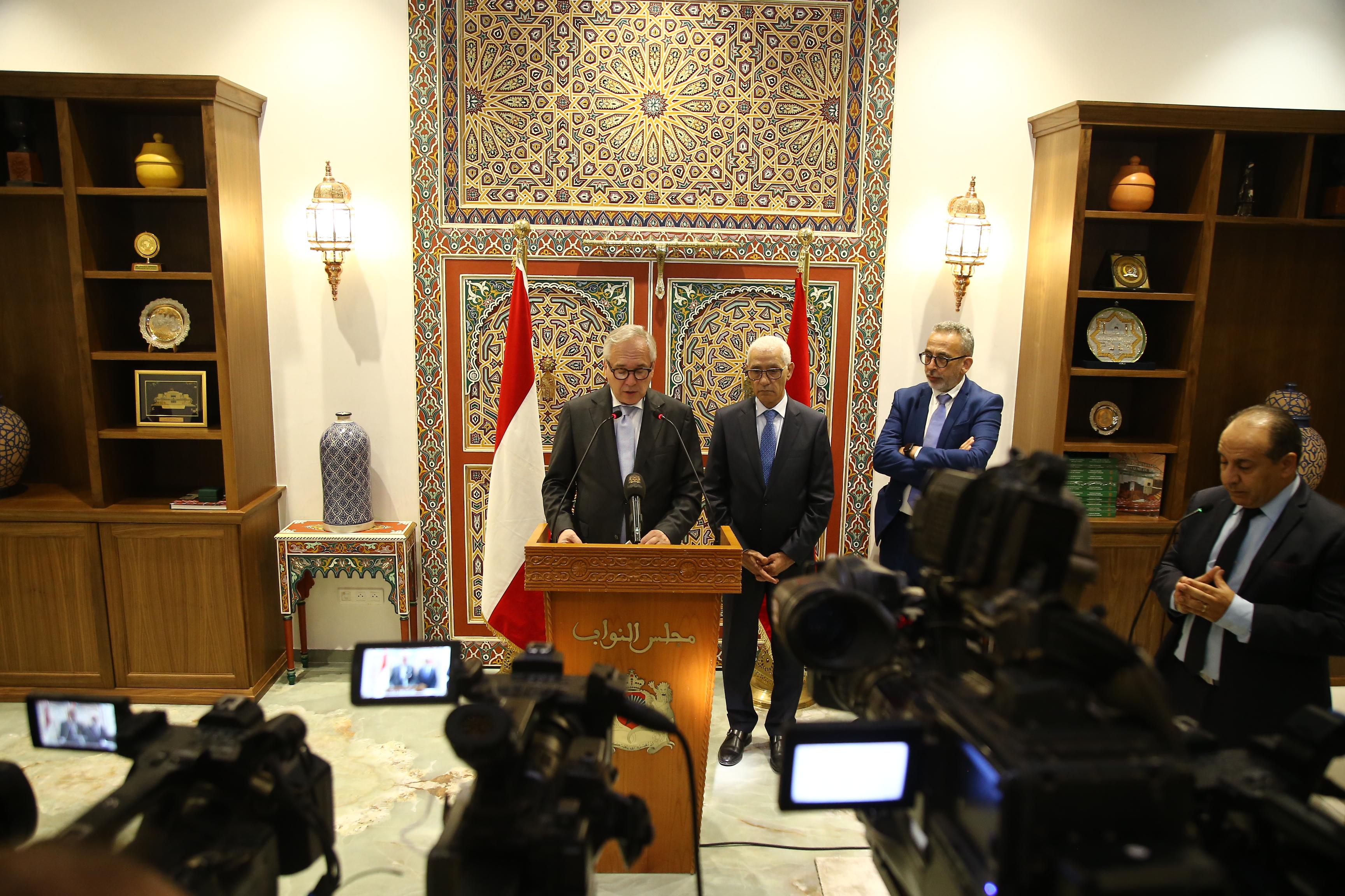 السيد الطالبي العلمي يتباحث مع رئيس المجلس الوطني النمساوي السيد الطالبي العلمي يتباحث مع رئيس المجلس الوطني النمساوي