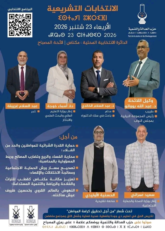مكناس.. بوانو ولمغاري ولبريكي يحافظون على مقاعدهم والطاهري واليمني يعودان إلى البرلمان وانس الانصاري وجه جديد